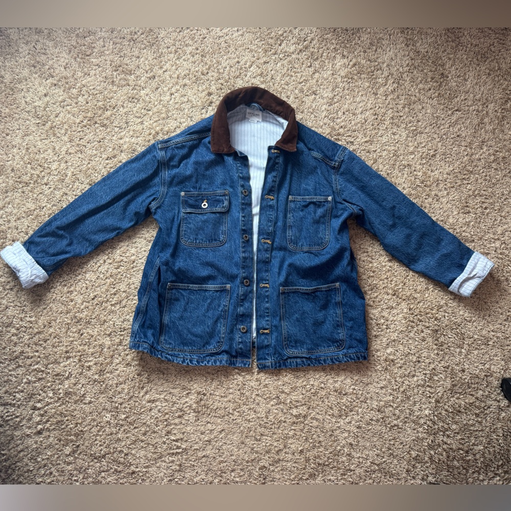 American Eagle Denim Barn Jacket Women's Chore Coat Blue Offline by Aerie